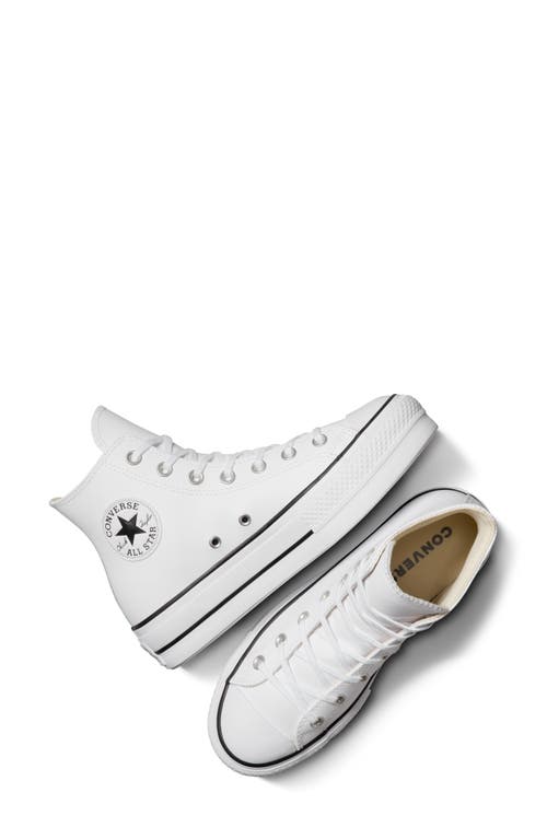 Shop Converse Chuck Taylor® All Star® Lift High Top Leather Sneaker In White/black/white