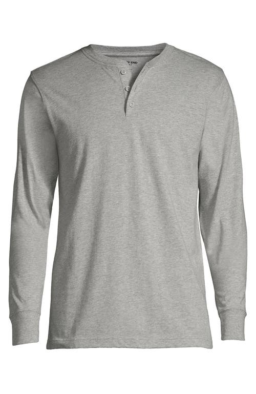 Shop Lands' End Super-t Long Sleeve Henley Shirt In Gray Heather