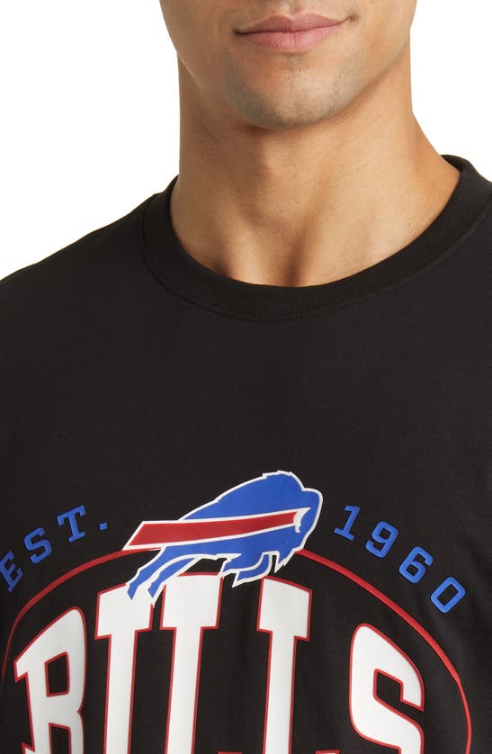 Shop Hugo Boss Boss X Nfl Stretch Cotton Graphic T-shirt In Buffalo Bills Black