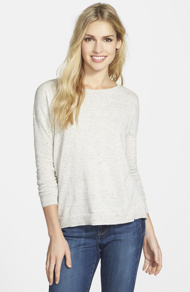 Caslon® Split Hem Nep Yarn Sweater (Regular & Petite) | Nordstrom