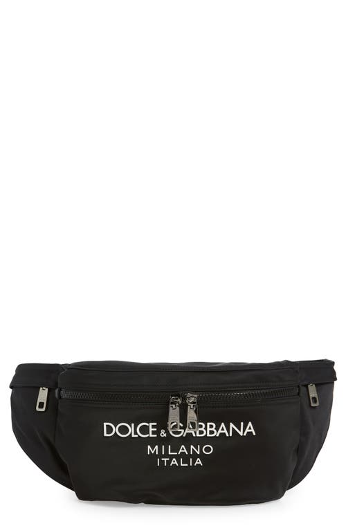 Dolce & Gabbana 3D Logo Nylon Belt Bag in Black/Blac