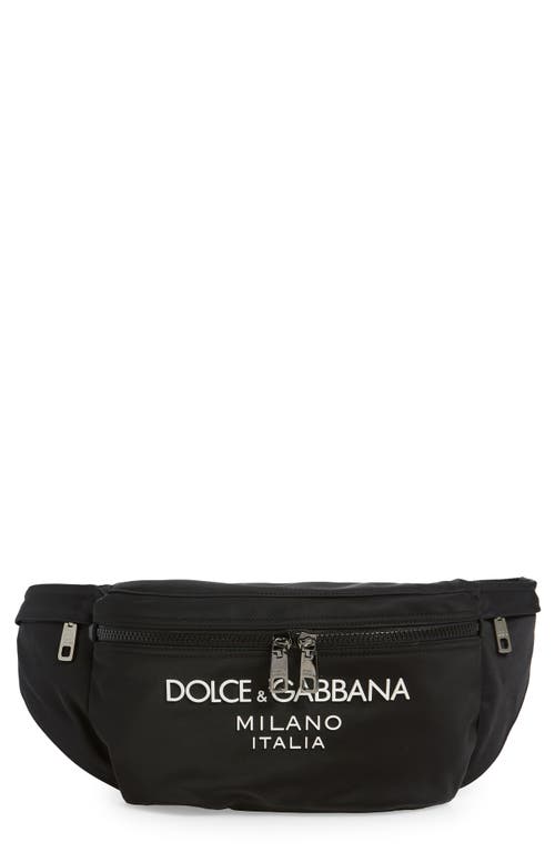 Shop Dolce & Gabbana Dolce&gabbana 3d Logo Nylon Belt Bag In Black/blac