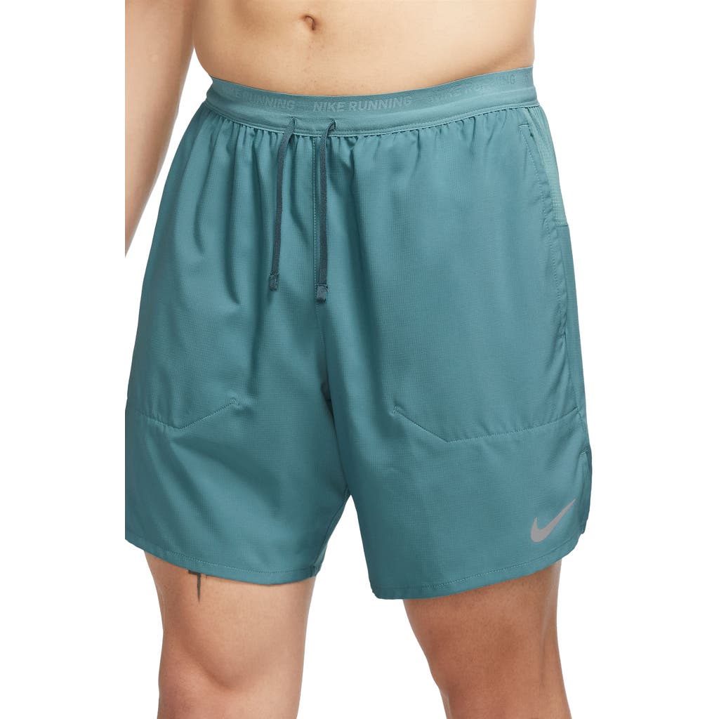Nike Dri-fit Stride 2-in-1 Running Shorts In Mineral Teal/reflective Silv