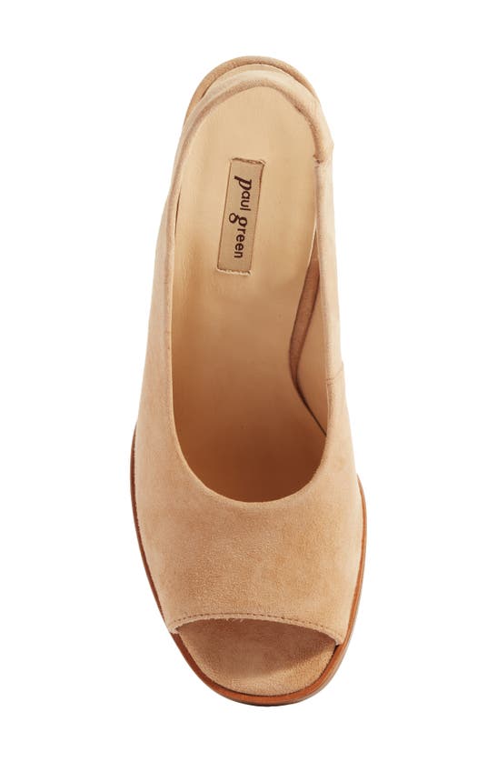 Paul Green Savanah Slingback Peep Toe Sandal In Dakar Suede