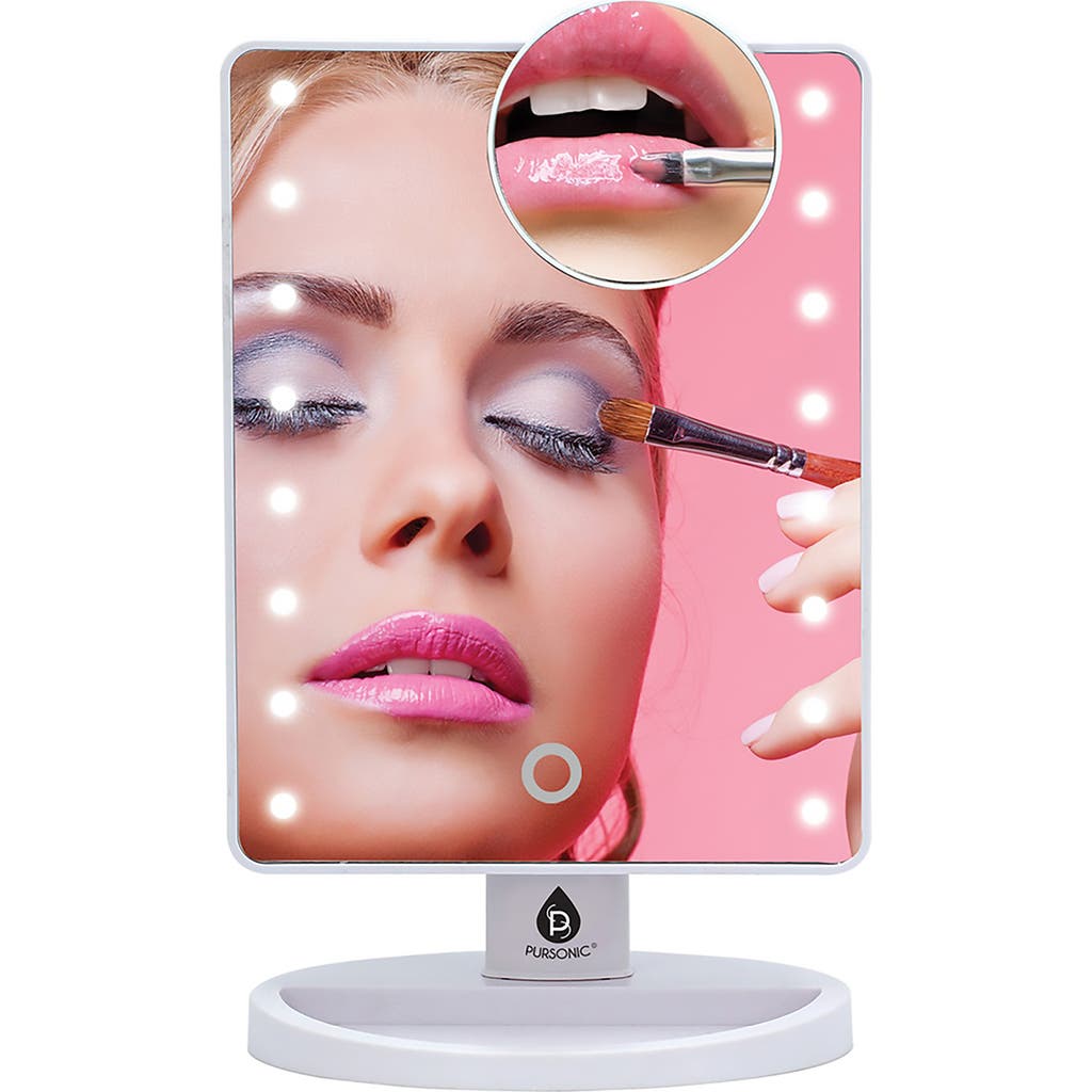 Pursonic Led Lighted Vanity Makeup Mirror In White