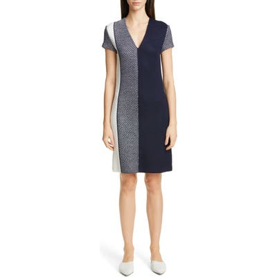 St. John Collection Modern Textured Intarsia Knit Dress