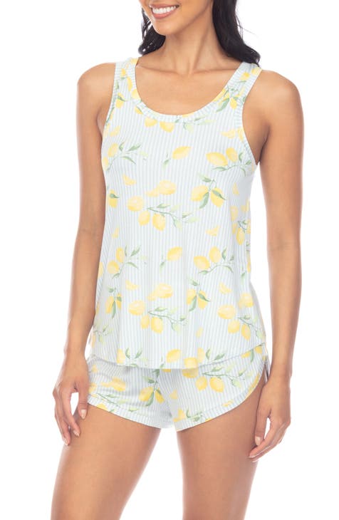 Honeydew Women's 2 Pack Super Soft Jersey Sleep Shirt/Nightgown. Navy /  Starbird Lemons