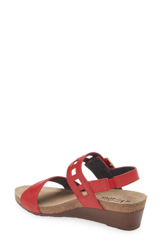 Naot Dynasty Wedge Sandal In Kiss Red Leather