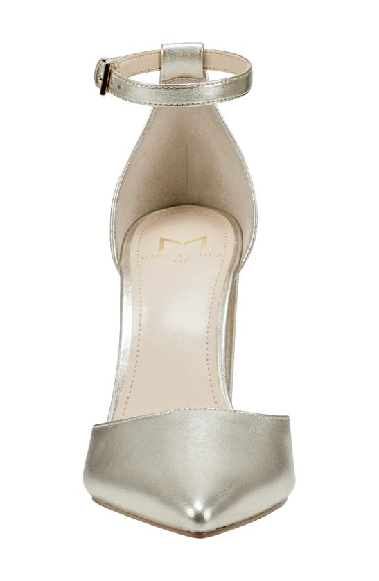 Shop Marc Fisher Ltd Arnette Ankle Strap Pointed Toe Pump In Gold 710