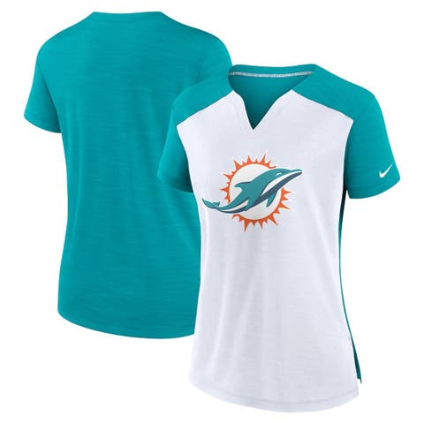 Women's Nike White/Aqua Miami Dolphins Impact Exceed Performance Notch ...