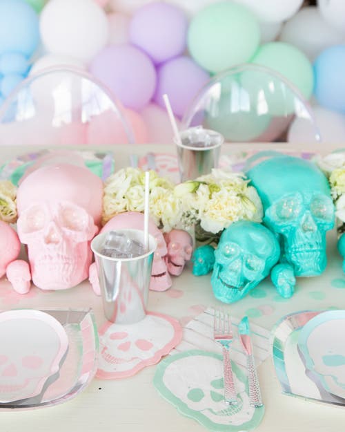 Shop Jollity & Co Halloween Themed Party Package In Pastel Skull Party Package