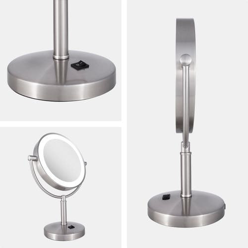 Zadro Laguna Lighted Makeup Mirror With 5x/1x Magnifications In Satin Nickel