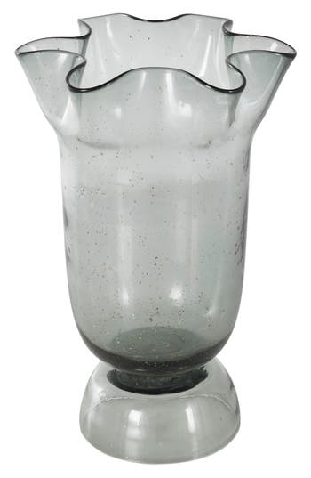 Vivian Lune Home Fluted Glass Vase In Black