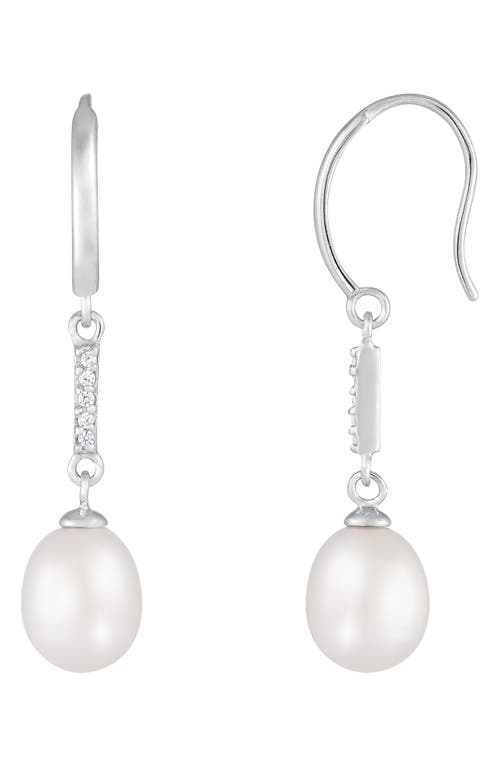 Splendid Pearls Freshwater Pearl Drop Earrings In White