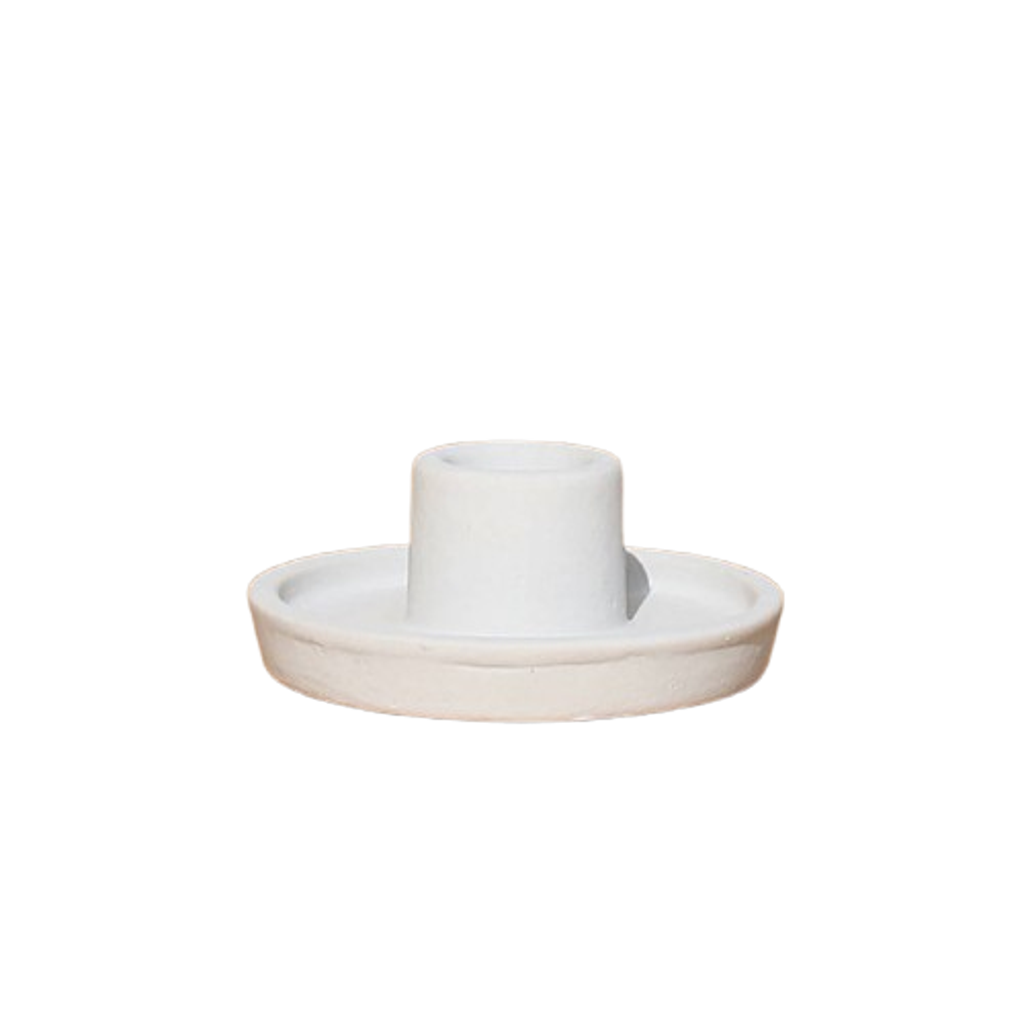 Osmos Studio Whirl Ceramic Candle Holder In Matte White