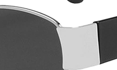 Shop Fifth & Ninth Elliot 57mm Polarized Oval Sunglasses In Black/silver