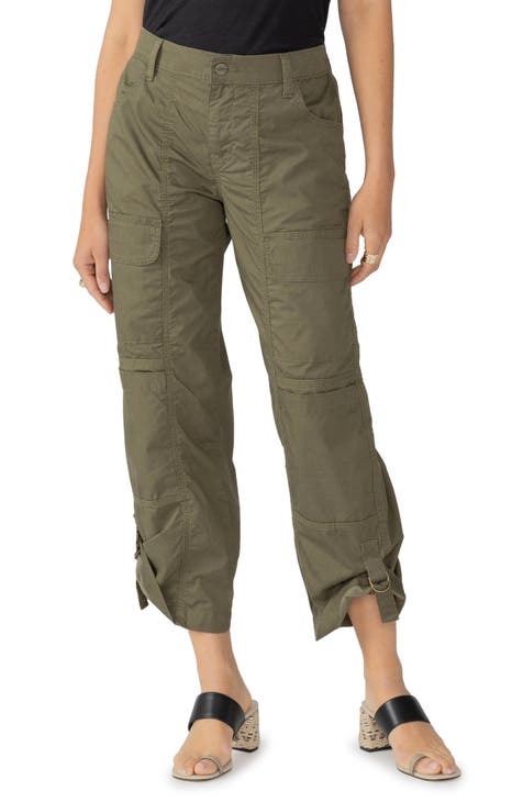 Womens Pants Capris American Line Pleated Pocket Cargo Pants