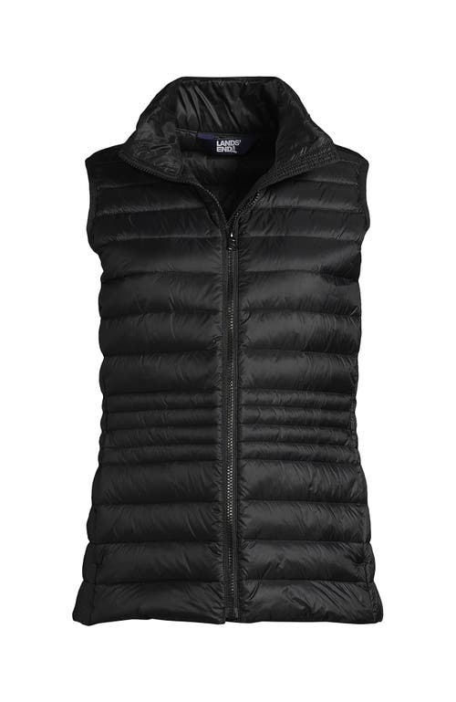 Shop Lands' End Wanderweight Packable Ultralight Down Vest In Black