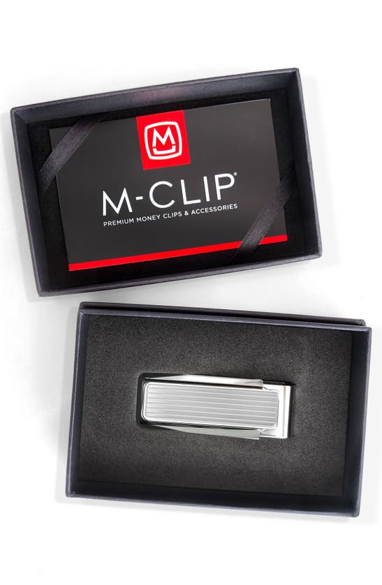 Shop M Clip Monterey Alligator Money Clip In Metallic Silver