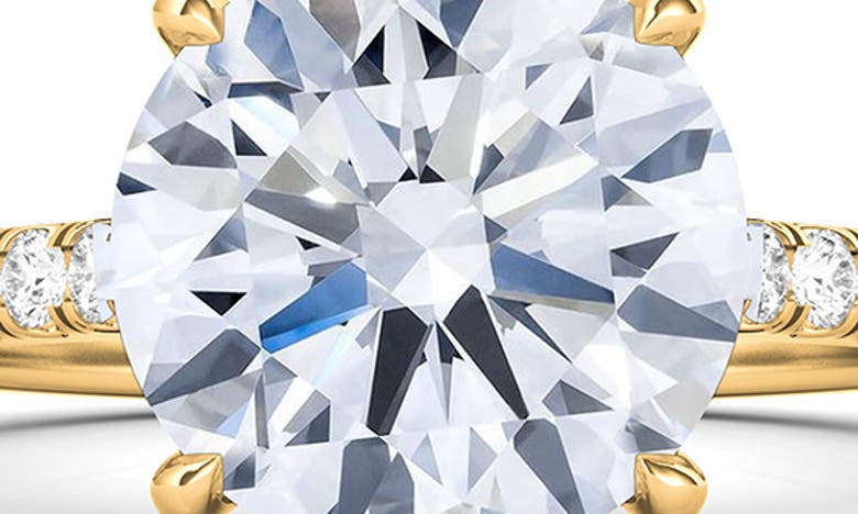 Hautecarat 18k White Gold Brilliant Cut Lab Created Diamond Engagement Ring In 18k Yellow Gold