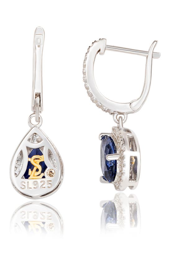 SUZY LEVIAN STERLING SILVER SAPPHIRE DROP EARRINGS