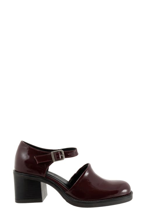 Bueno Rita Block Heel Pump In Burgundy Patent