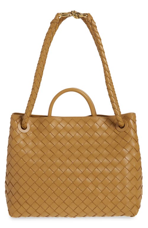 Bottega Veneta Medium Andiamo Intrecciato Shoulder Bag In Dark Praline