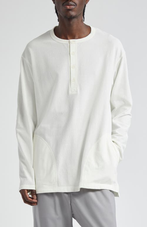 Y-3 Workwear Long Sleeve Cotton Henley in Off White at Nordstrom, Size Large