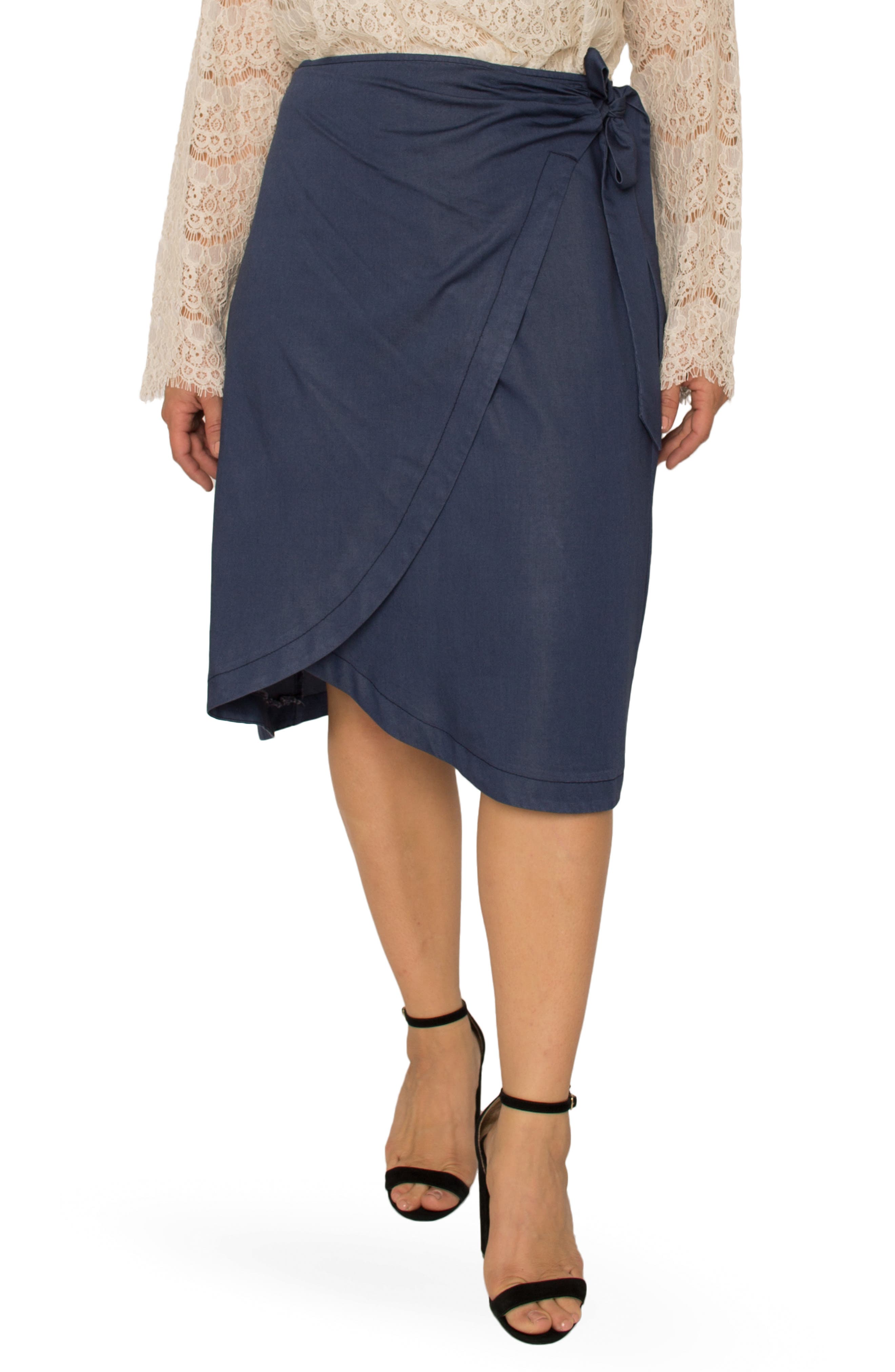 plus size skirts blue