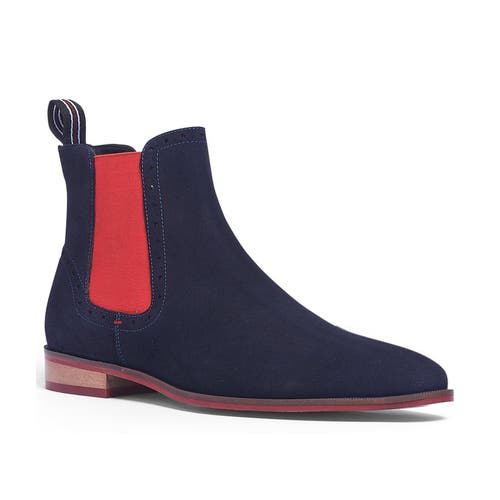 Carlos Santana Mantra Chelsea Boot In Deep Blue Suede