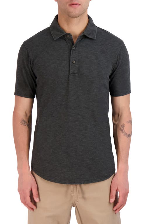 Goodlife Sea Wash Scallop Polo in Black