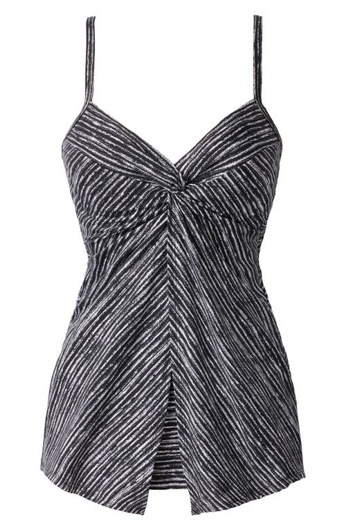 Miraclesuit Selenite Love Knot Underwire Tankini Top In Black/ White