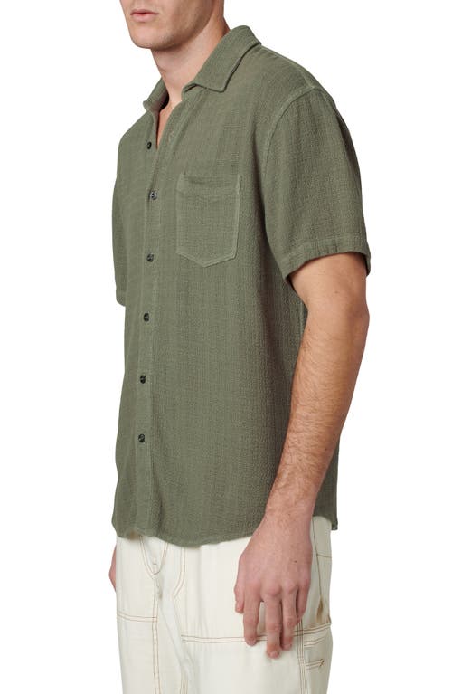 Joe's Scott Short Sleeve Linen Blend Button-up Shirt In Lichen Dobby