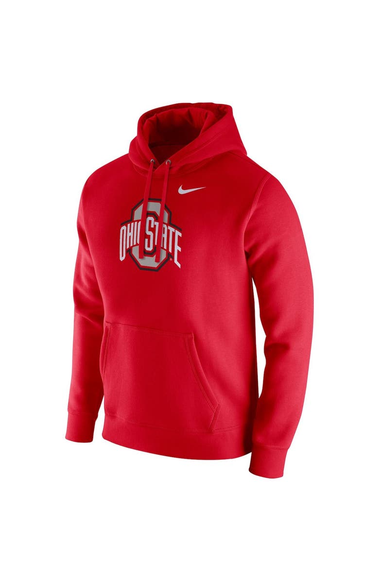 Men's Nike Scarlet Ohio State Buckeyes Logo Club Fleece Pullover Hoodie