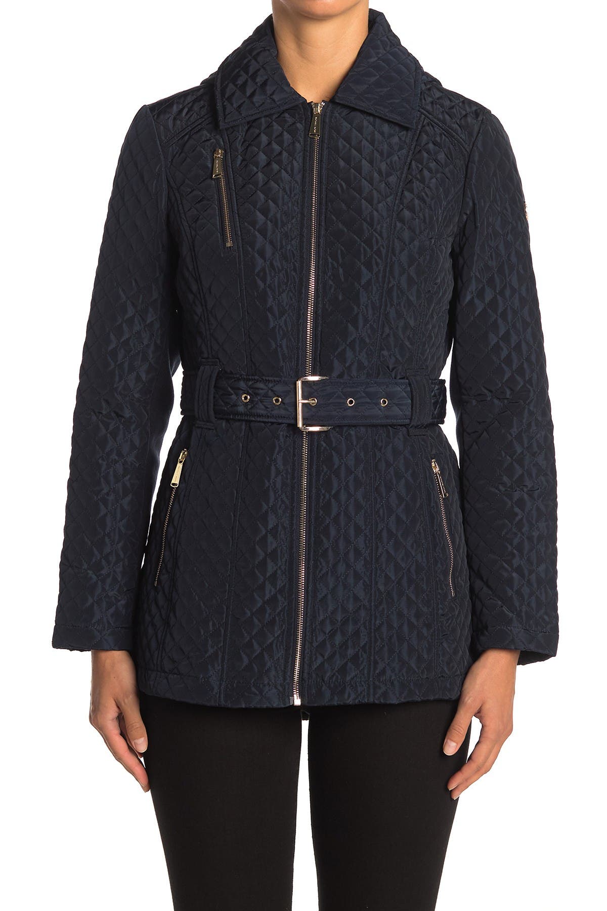 MICHAEL Michael Kors | Quilted Zip Front Belted Jacket | Nordstrom Rack