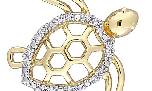 Delmar Diamond Sea Turtle Pendant Necklace In White