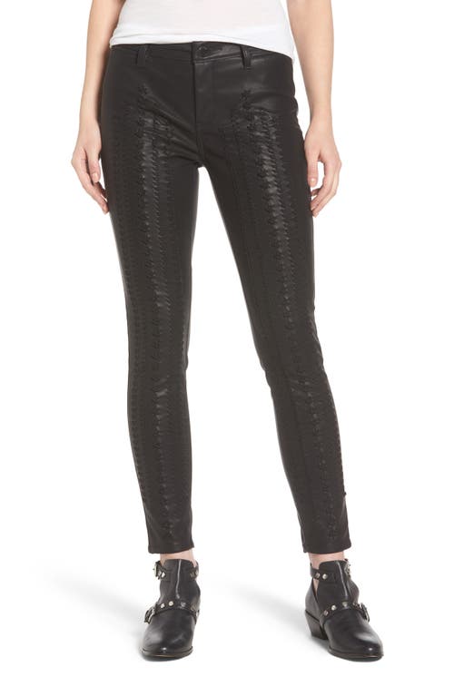 Whipstitch Ankle Skinny Faux Leather Pants in Wake Up Call