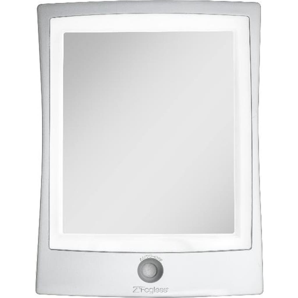 Zadro Fogless Lighted Shower Mirror With Mount & Rechargeable In Silver