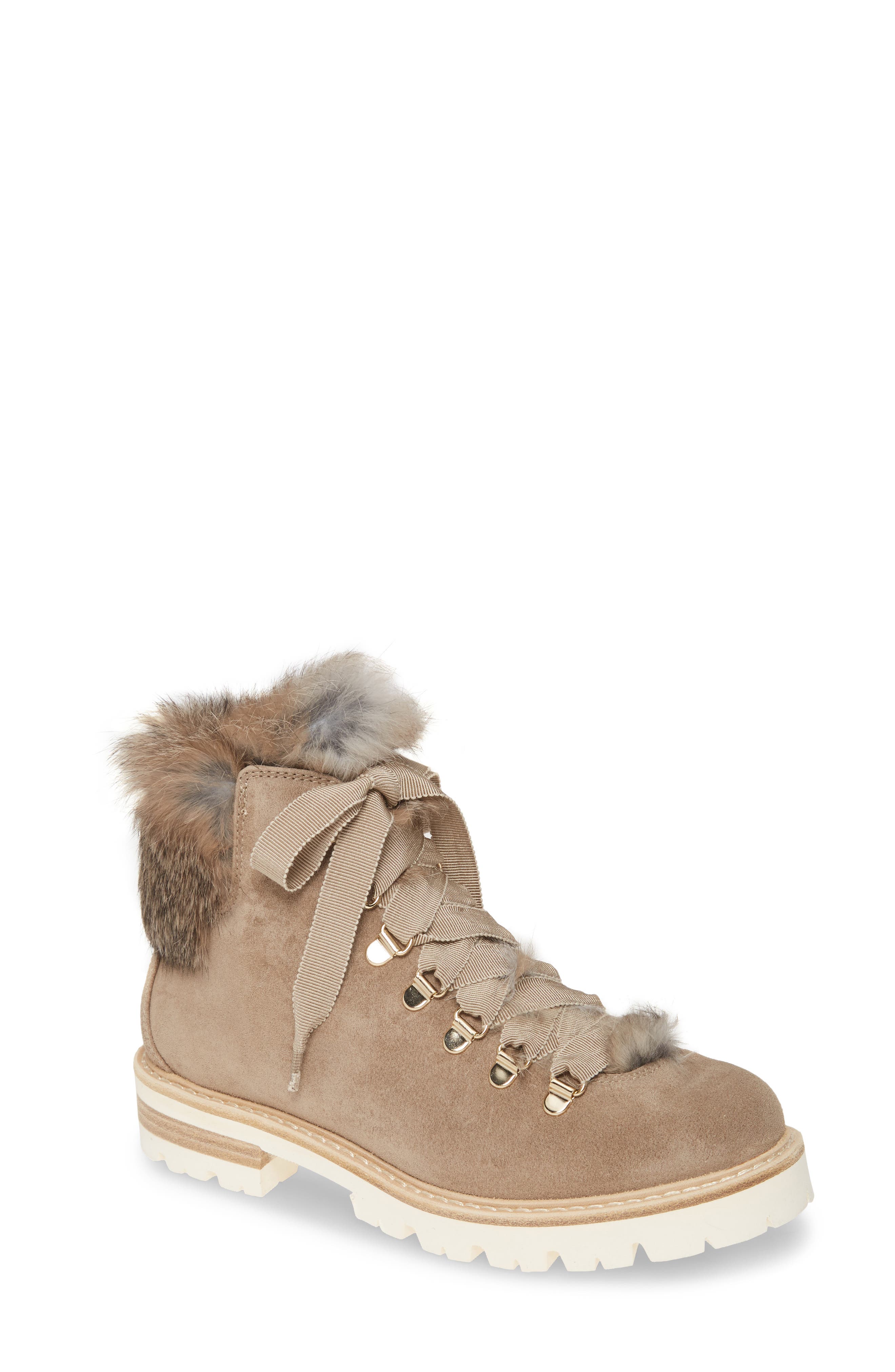 hiker boots with fur