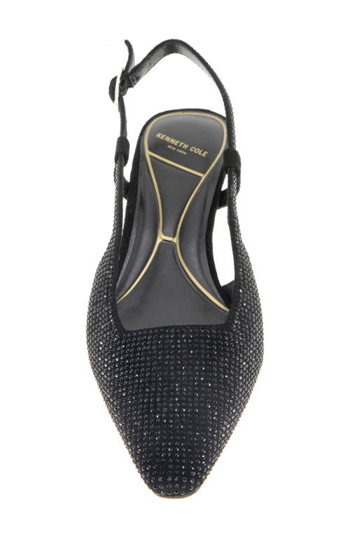 Kenneth Cole Martha Crystals Slingback Kitten Heel Pump In Black/black Micro