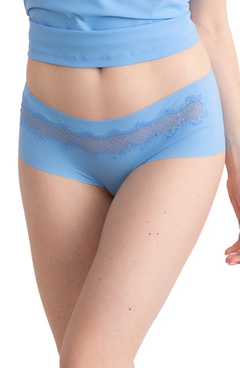 Uwila Warrior Soft Silks With Contrast Lace Panties - Winter White With Sky  Blue - ShopStyle