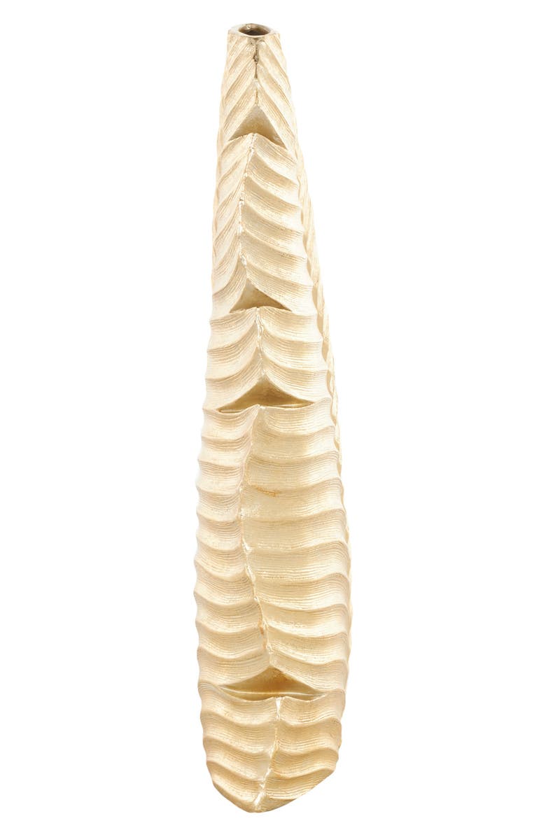 VIVIAN LUNE HOME Golden Leaf Vase, Alternate, color, Gold