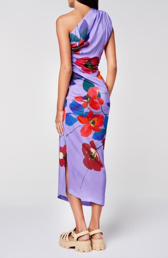 Shop Smythe Poppy Print One-shoulder Asymmetric Dress