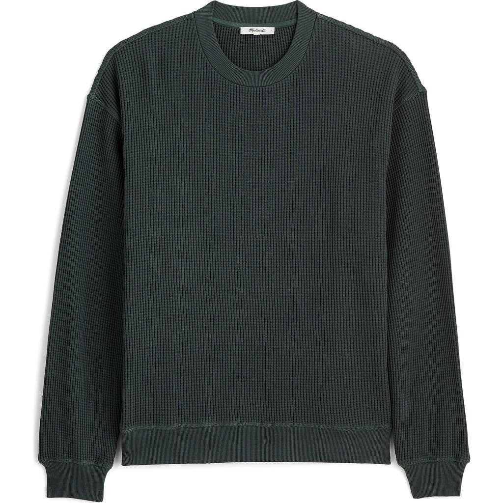 Madewell Cotton Thermal Sweatshirt in Industrial Green