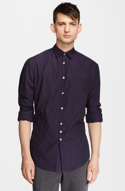 Click to view more detailed imagery on our partner's website John Varvatos Slim Fit Microcheck Shirt In Purple