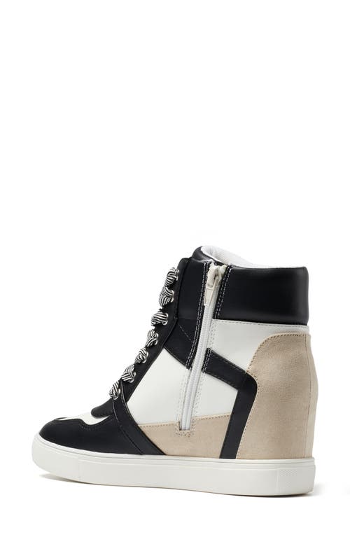 Bcbg Jansy Wedge Sneaker In Black-bright White