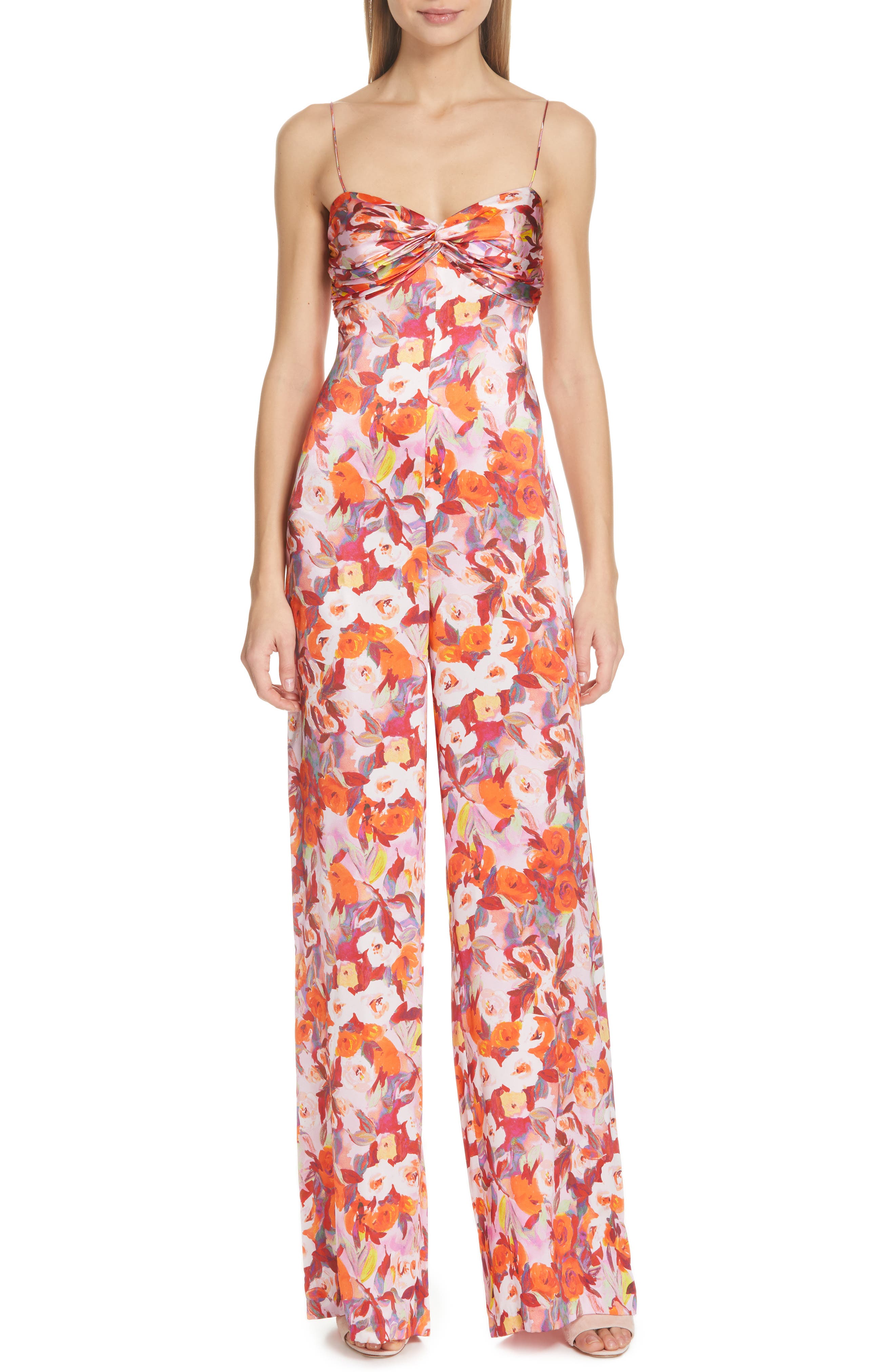 silk floral jumpsuit