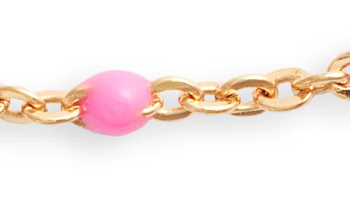 Set & Stones Kaz Bead Station Bracelet In Gold/ Pink