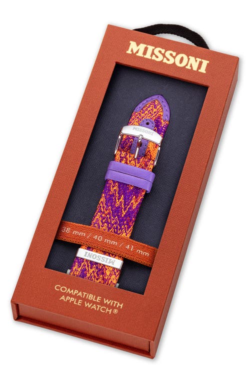 Missoni Multicolor Authentic Zigzag 24mm Textile Apple Watch® Watchband In Pink Multi