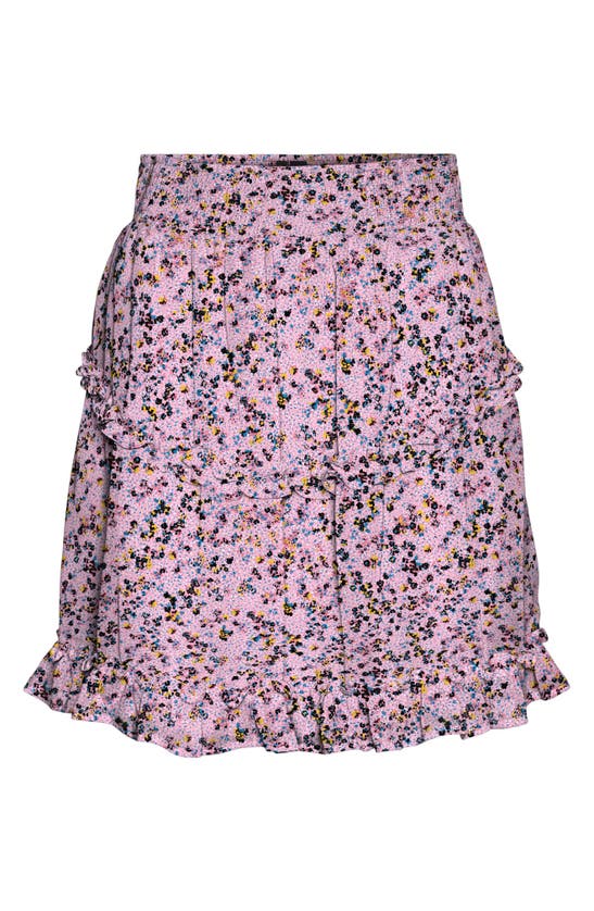 Vero Moda Serena Floral Ruffle Trim Skirt In Sweet Lilac Aop Welly